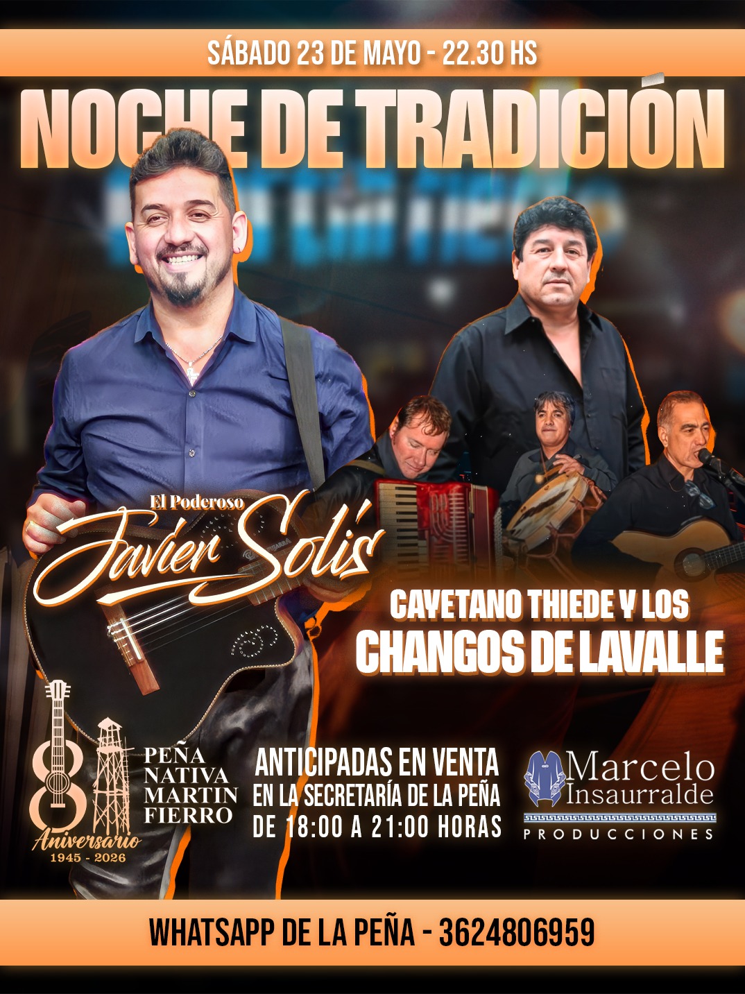 Sábado 23 de MAYO NOCHE DE TRADICION