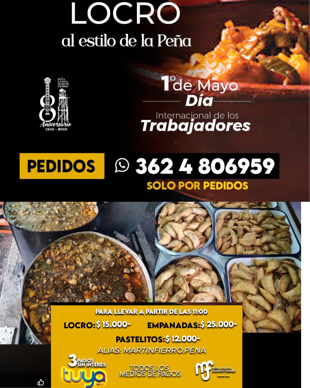 1 de Mayo – LOCRO AL ESTILO DE LA PEÑA